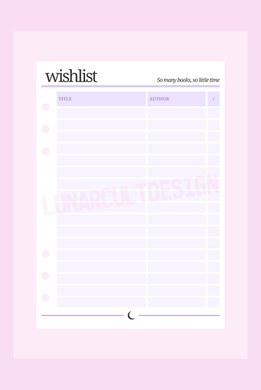 A5 Insert Refills (The Reading Journal)