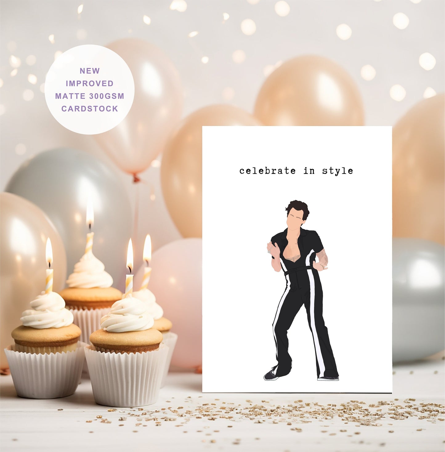 Harry Styles Celebrate In Style Greeting Card